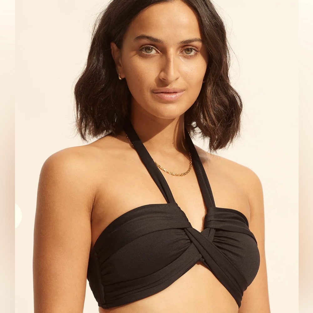 Seafolly Collective Halter Bandeau Bikini Top - Black